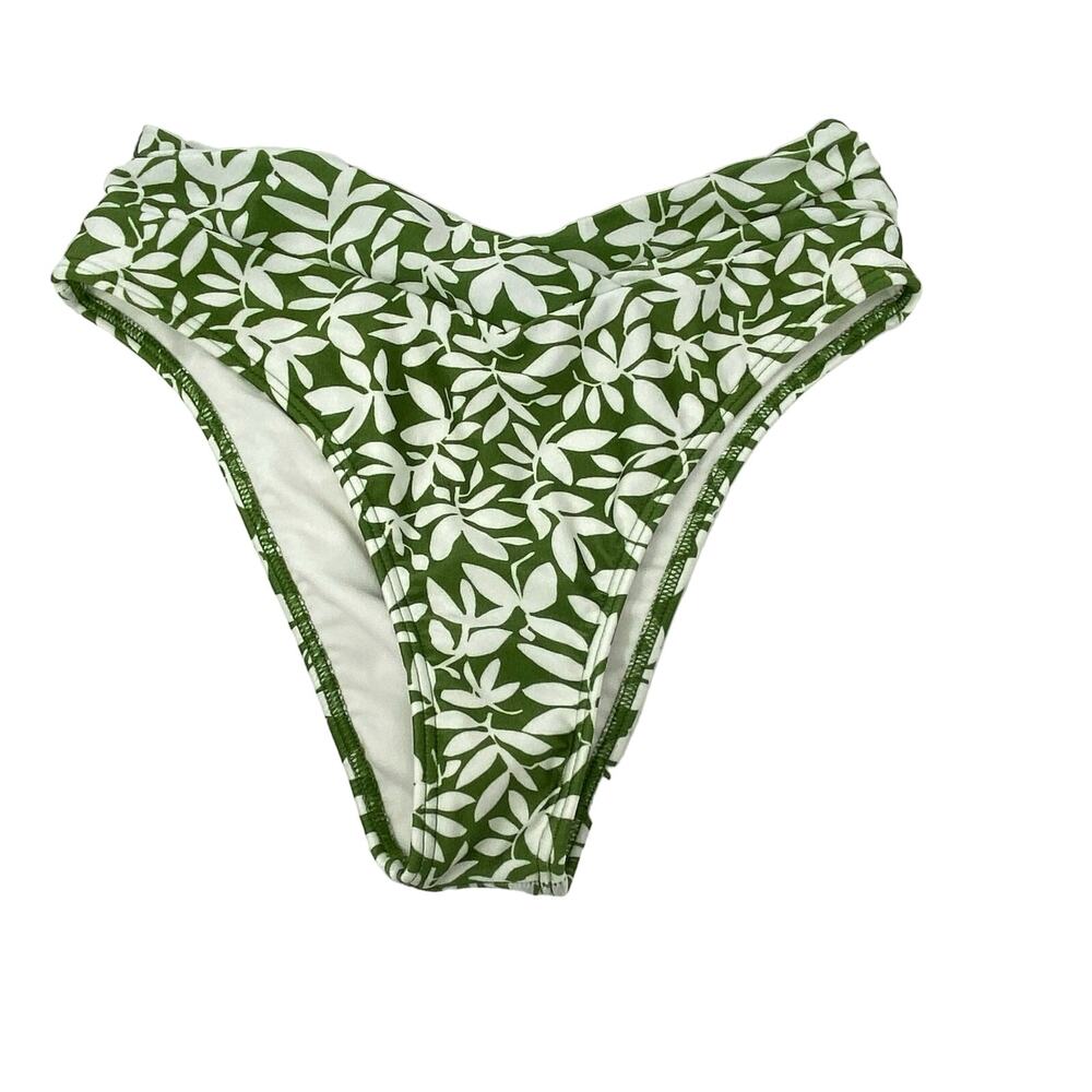 Abercrombie & Fitch Woman's Size XS Extra Small Olive Green Flower Bikini Bottom